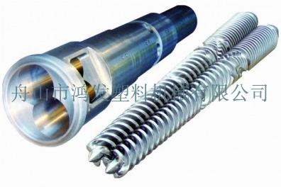 Conical double-hole barrel screw